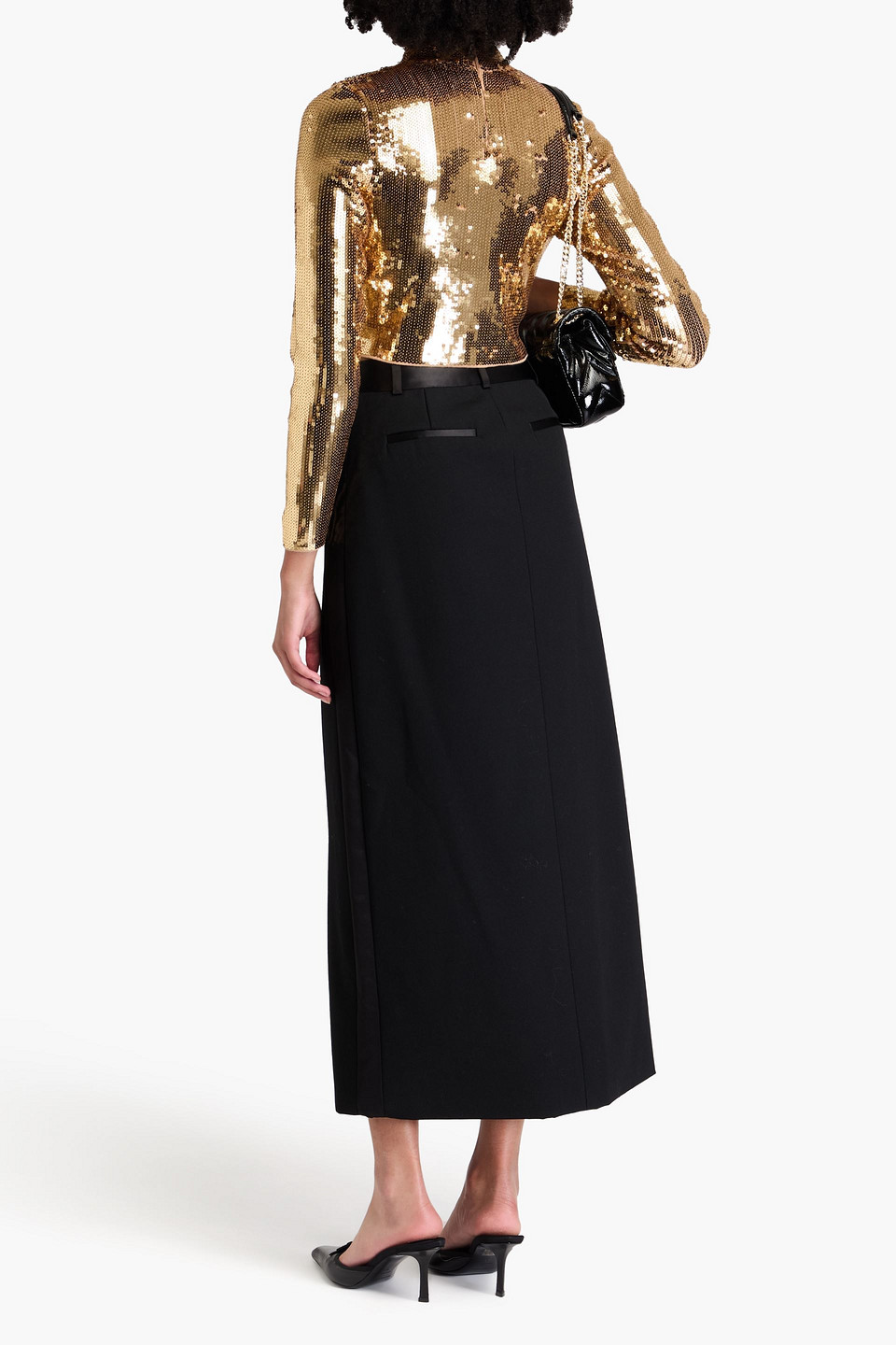  Sandro - Cropped Oberteil Aus Rippstrick Mit Pailletten - Metallic - 2 