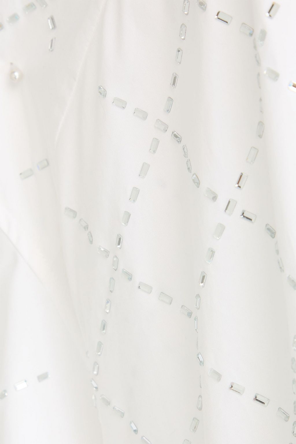 SANDRO Oversized crystal-embellished cotton-poplin shirt