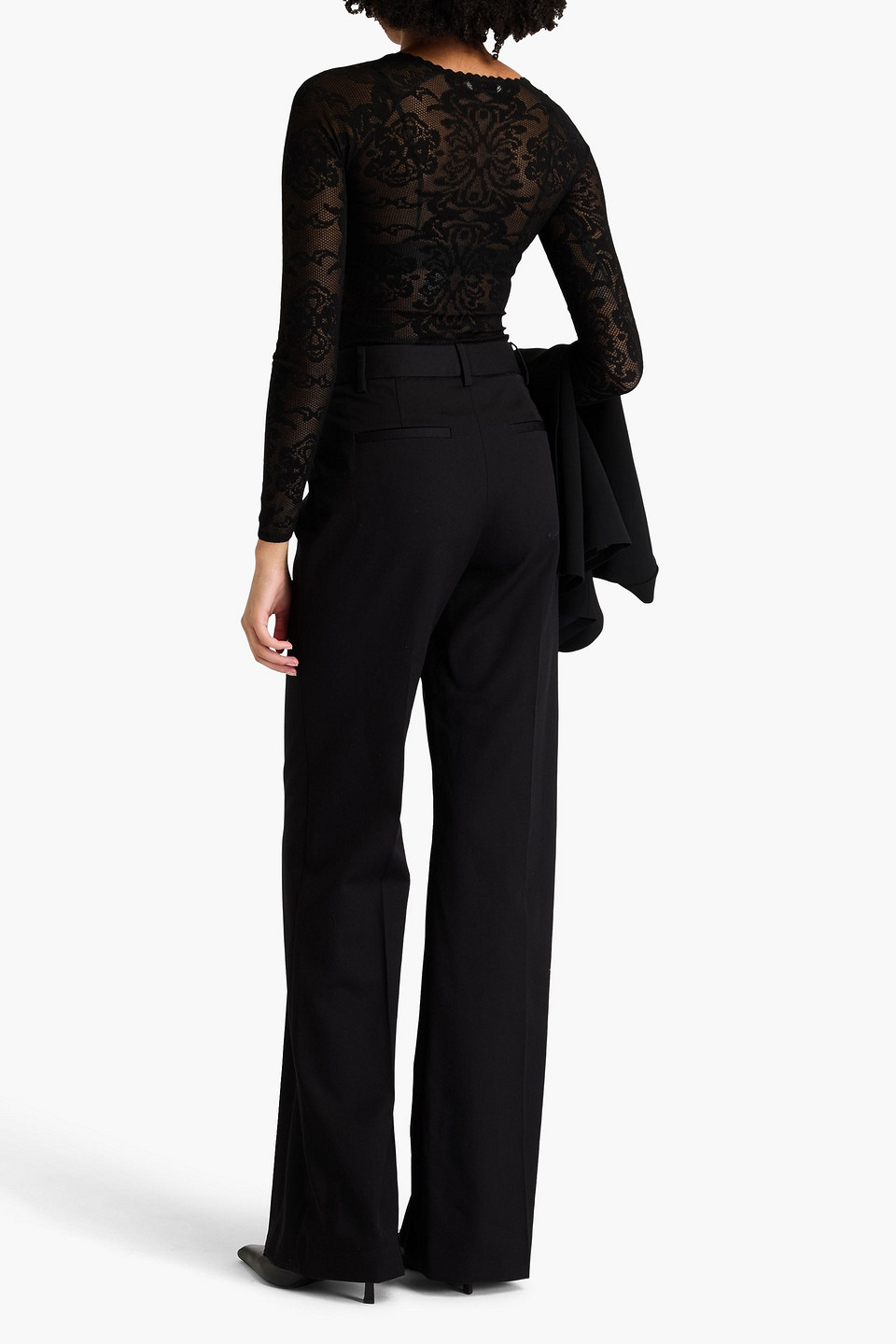 Sandro Lace Bodysuit In Black
