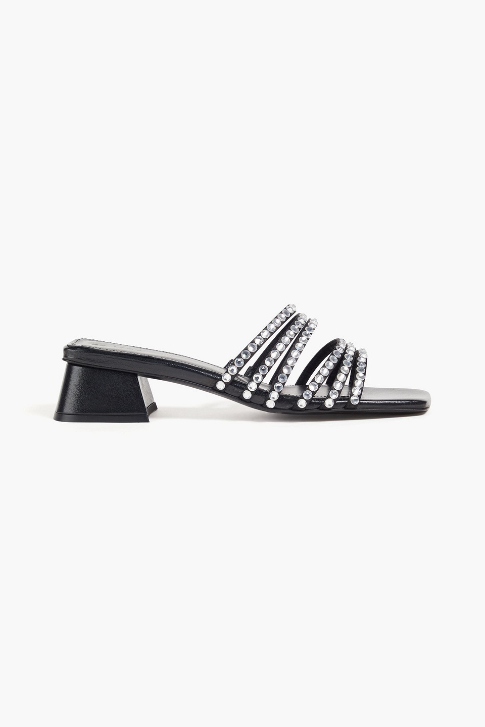 Sandro Mules Aus Satin Mit Kristallverzierung In Black