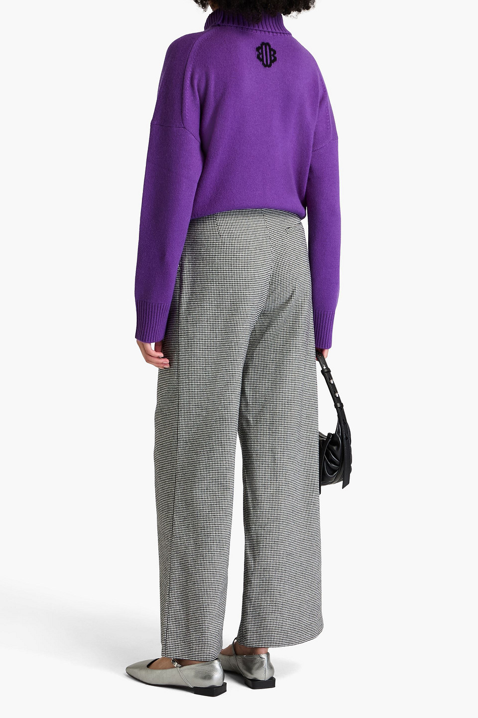  Maje - Rollkragenpullover Aus Strick Aus Einer Kaschmirmischung Mit Intarsienmuster - Lila - 3 