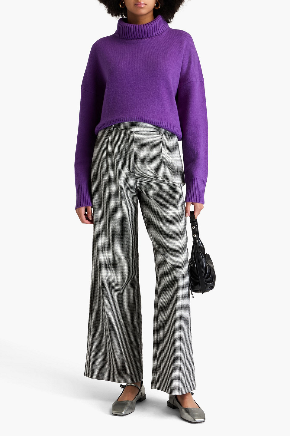  Maje - Rollkragenpullover Aus Strick Aus Einer Kaschmirmischung Mit Intarsienmuster - Lila - 3 