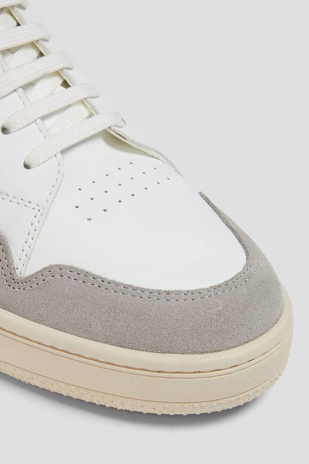 SANDRO Suede-trimmed leather sneakers