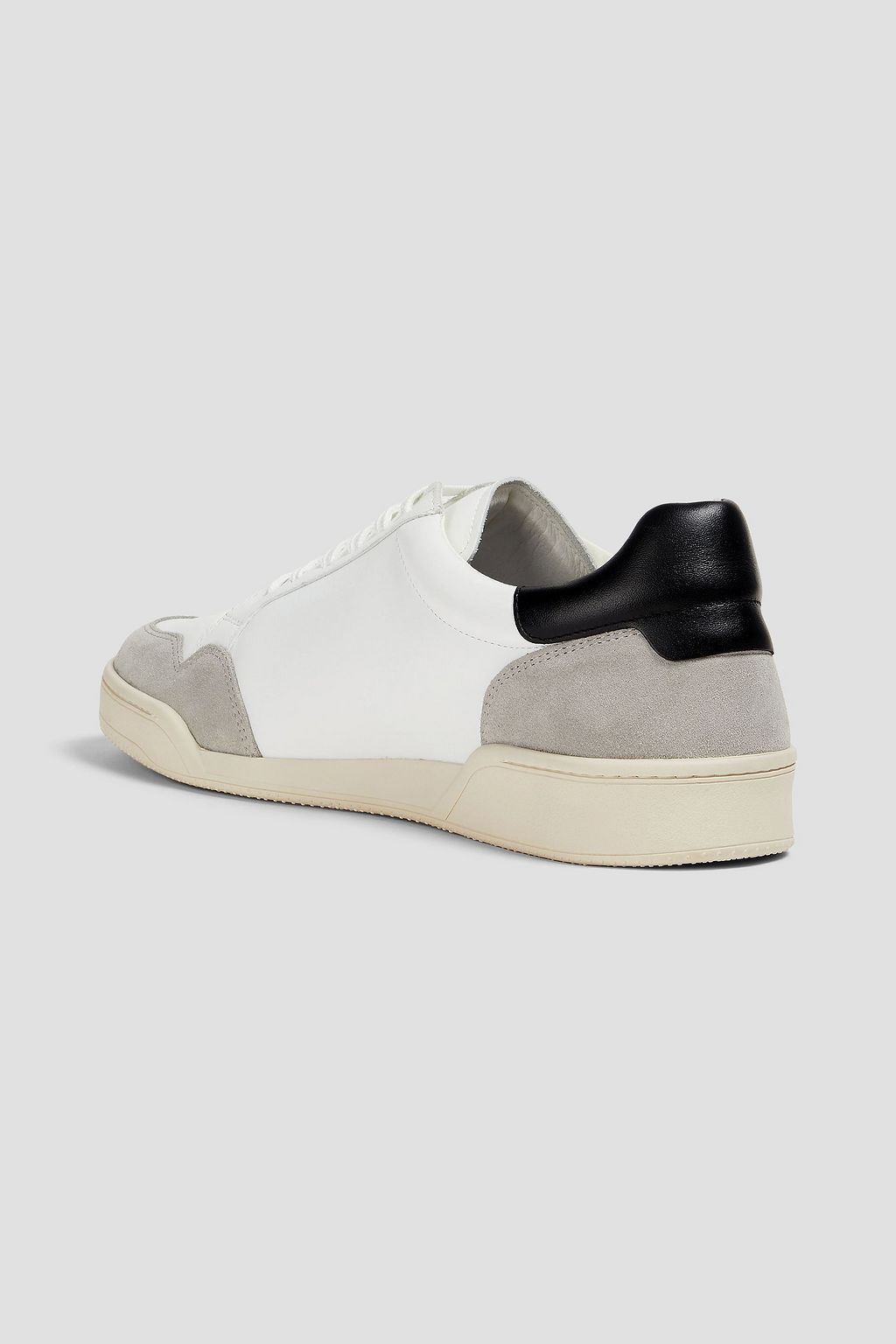 SANDRO Suede-trimmed leather sneakers