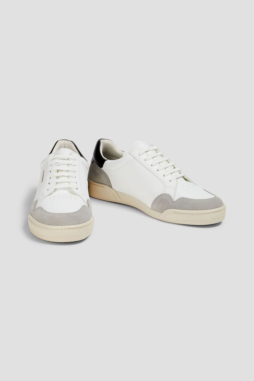 SANDRO Suede-trimmed leather sneakers