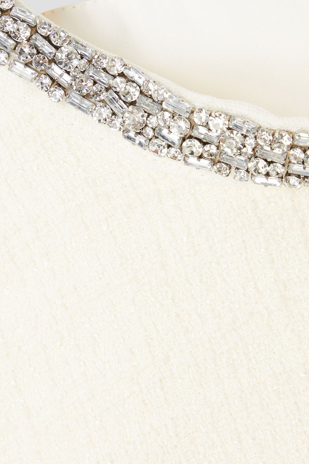 SANDRO Cropped crystal-embellished crepe top