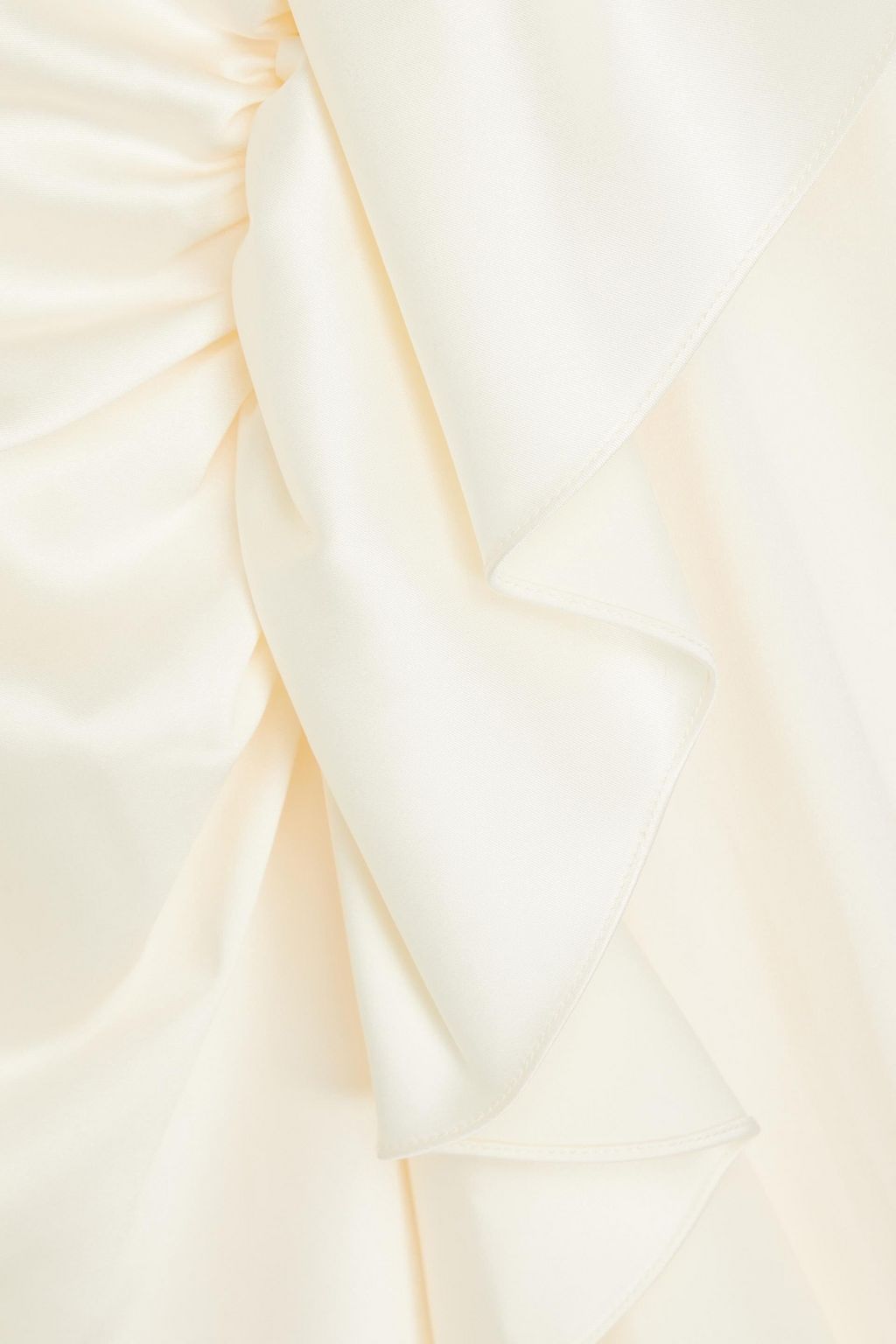 SANDRO Wrap-effect ruffled satin midi dress