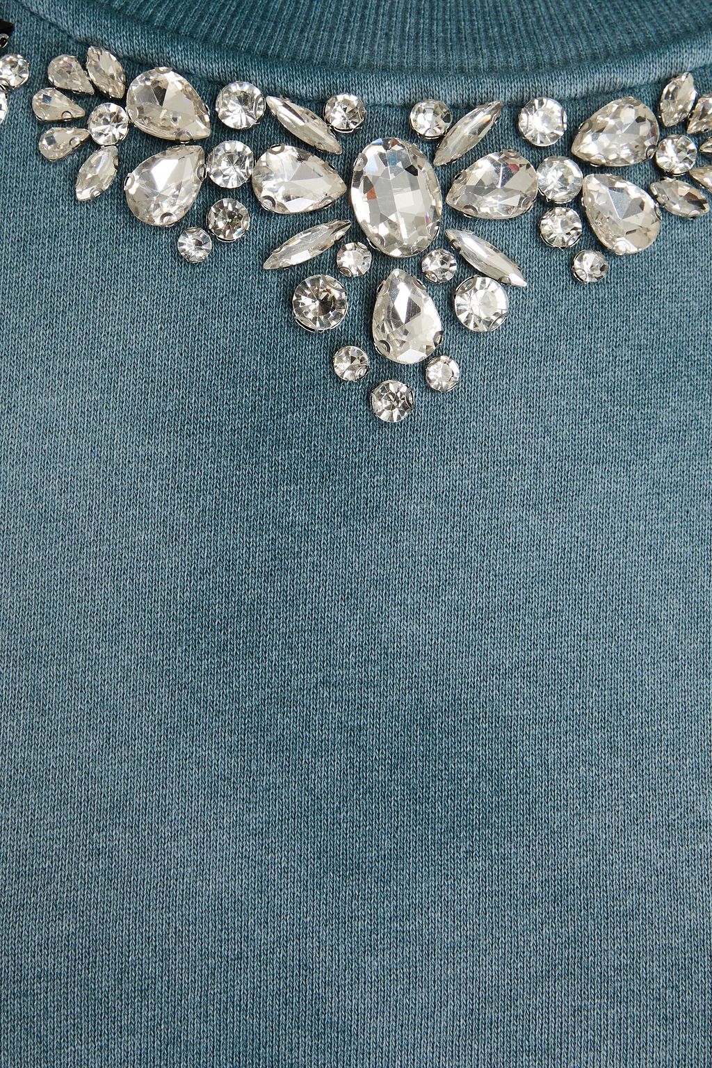 MAJE Embellished dégradé cotton-fleece sweatshirt