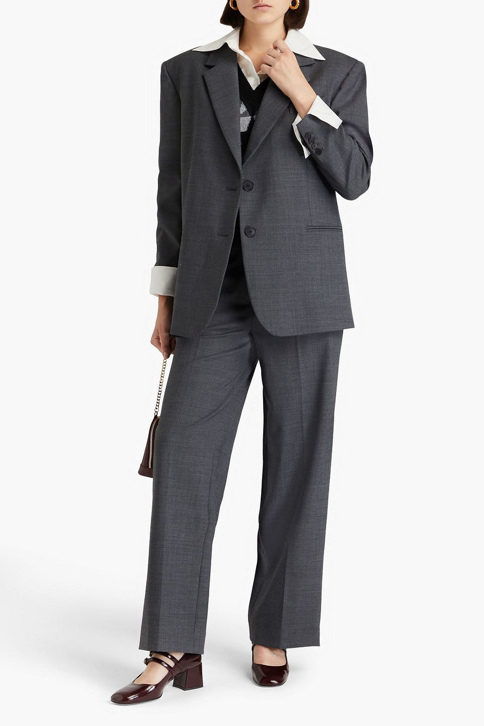 Sandro Wool-blend Blazer In Anthrazit