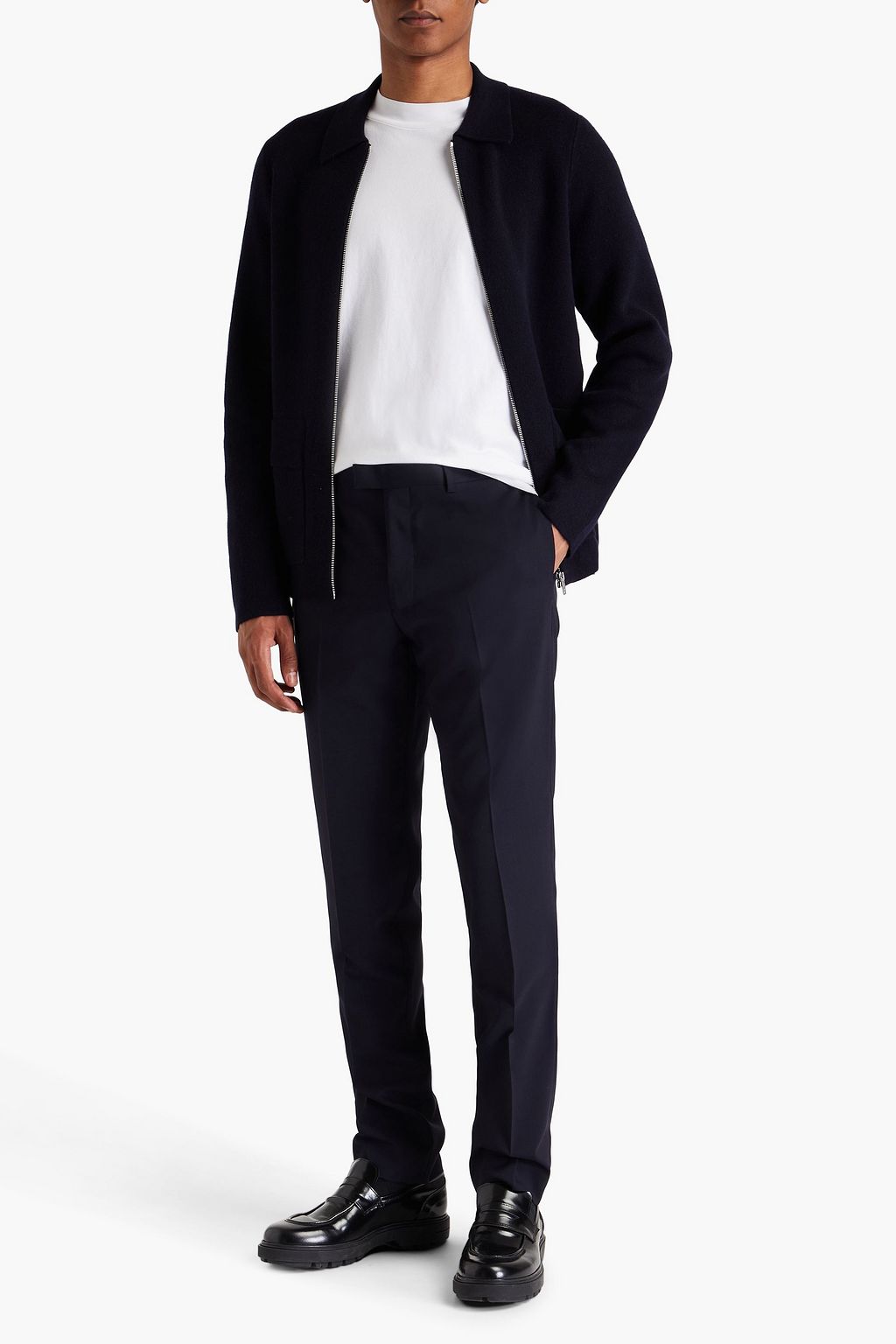 SANDRO Tapered wool-blend pants