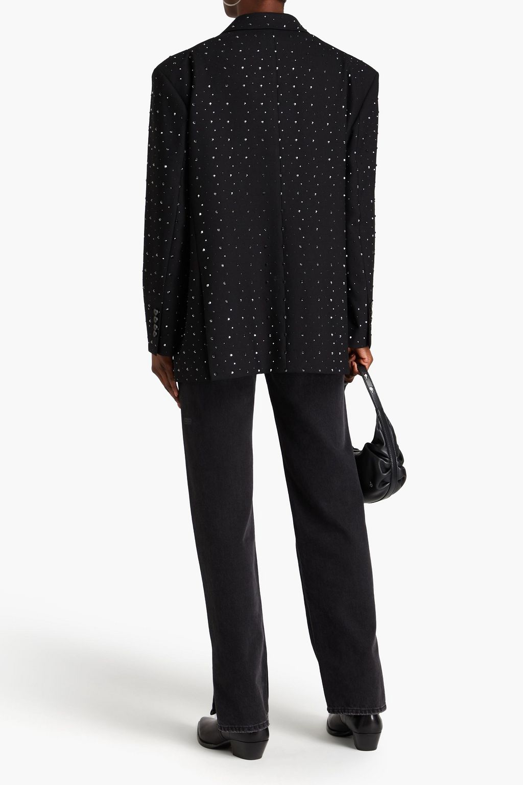 SANDRO Crystal-embellished twill blazer