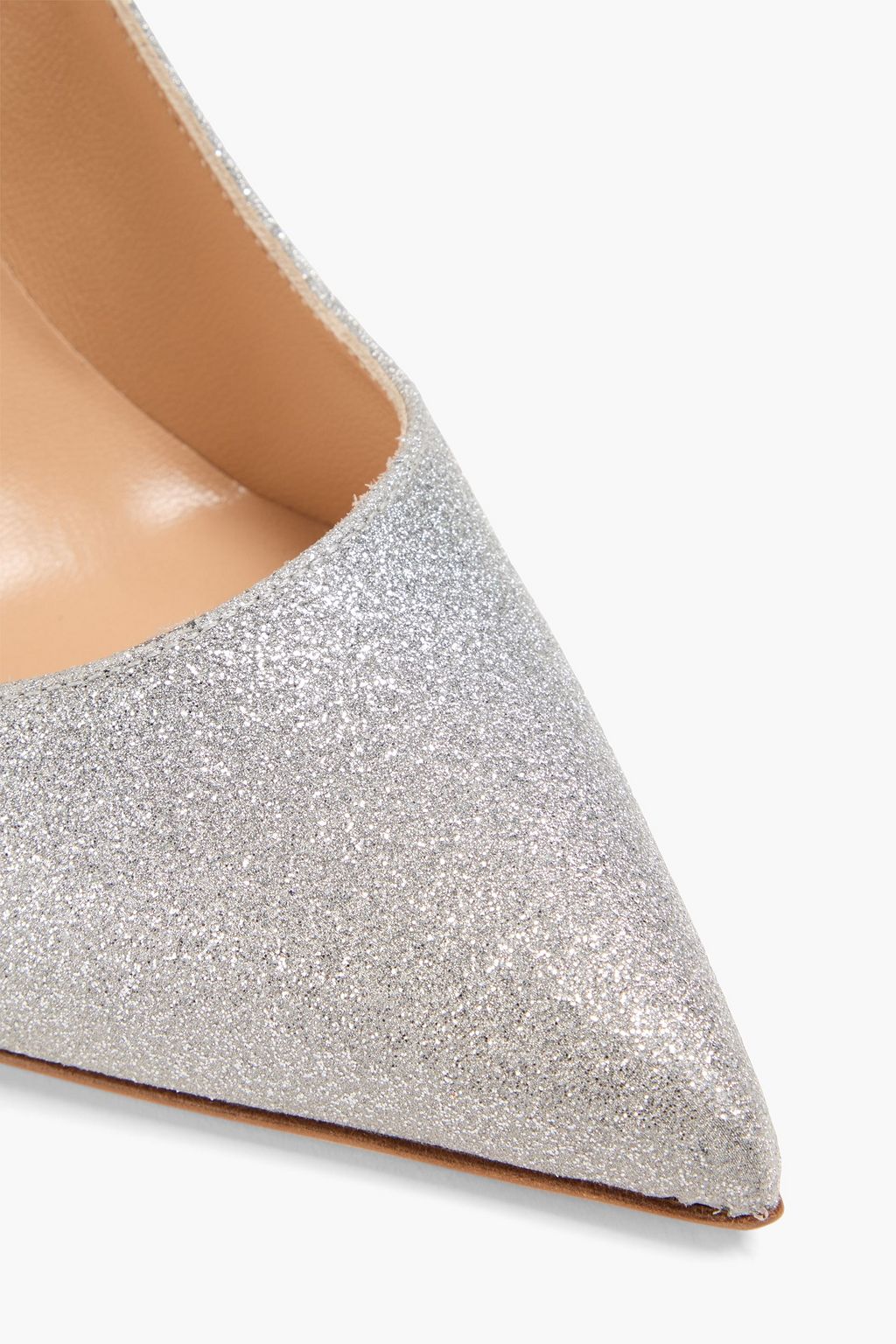 SERGIO ROSSI Argento glittered leather pumps