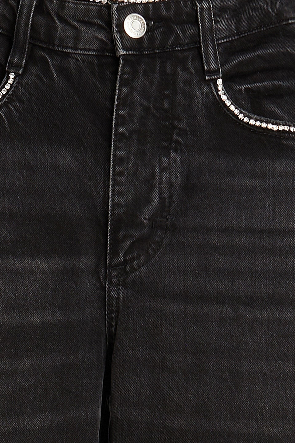Maje Crystal-embellished High-rise Wide-leg Jeans In Black