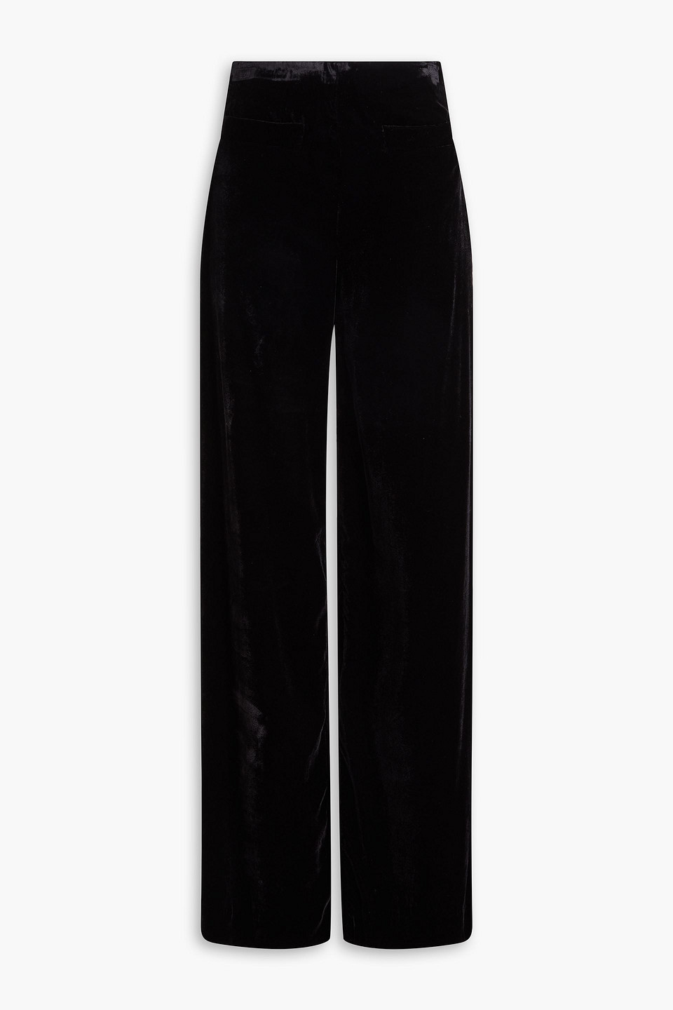 Sandro Velvet Wide-leg Pants In Black