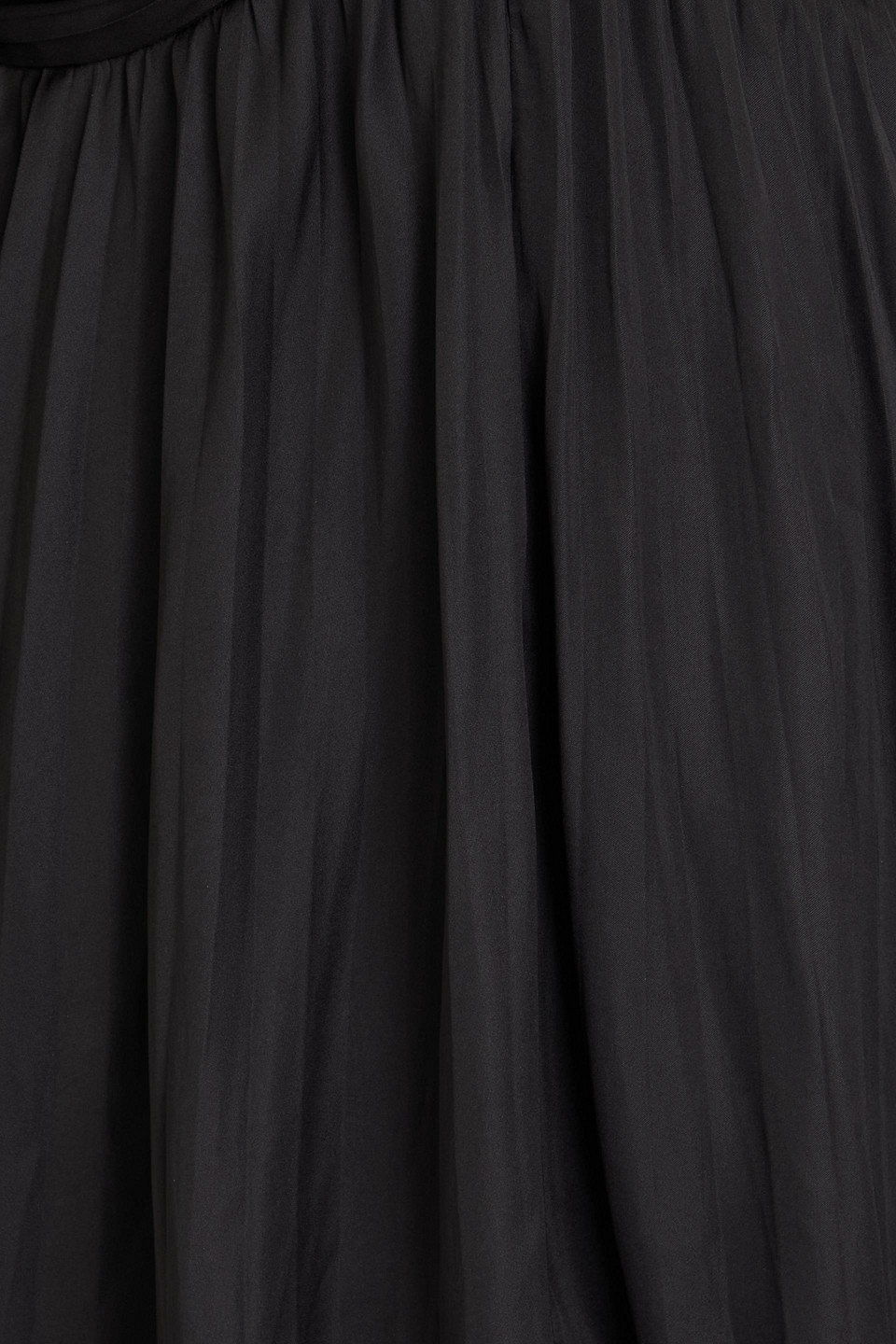 Shop Maje Pleated Satin Mini Dress In Black