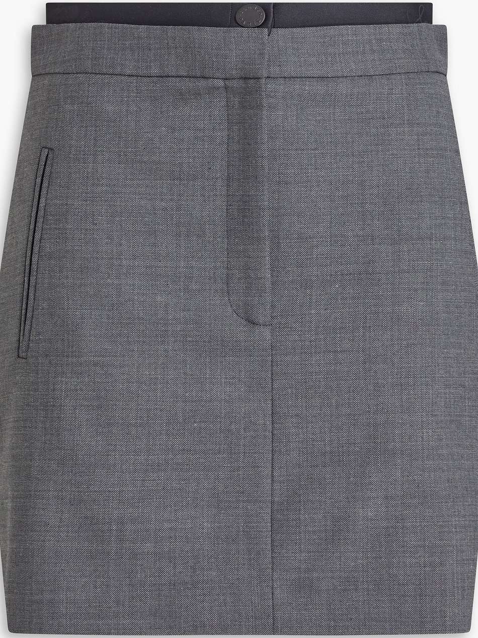 wool-blend twill mini skirt
