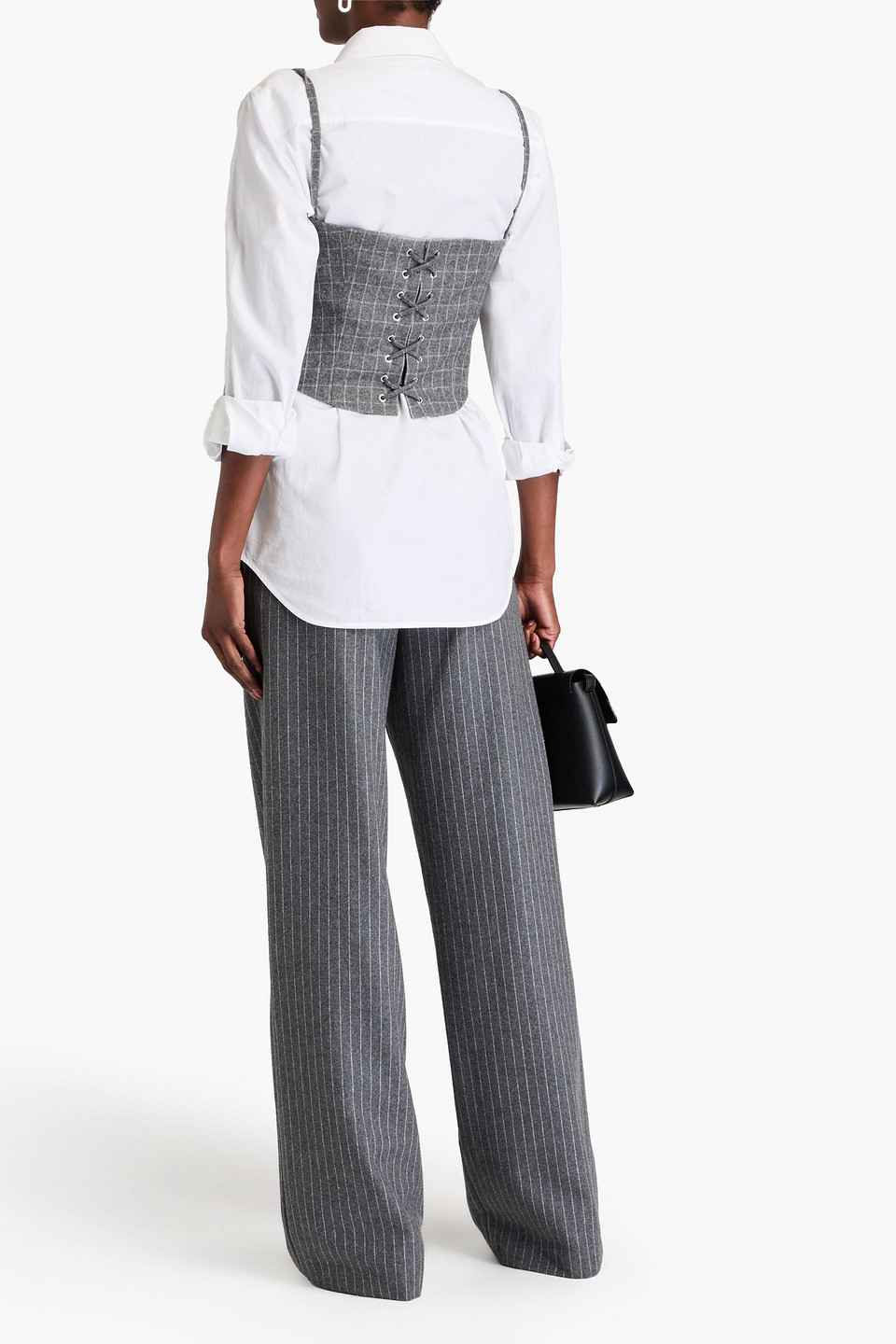  Maje - Cropped Oberteil Aus Twill Mit Karomuster - Grau - 2 