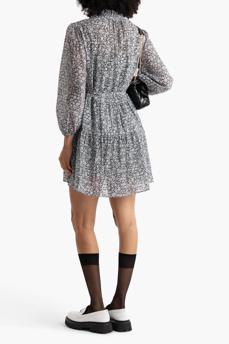  Maje - Minikleid Aus Devoré Mit Floralem Print - Grau - Fr 34 