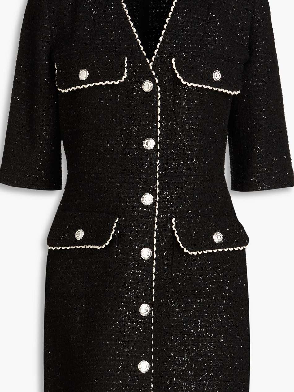 metallic tweed mini dress