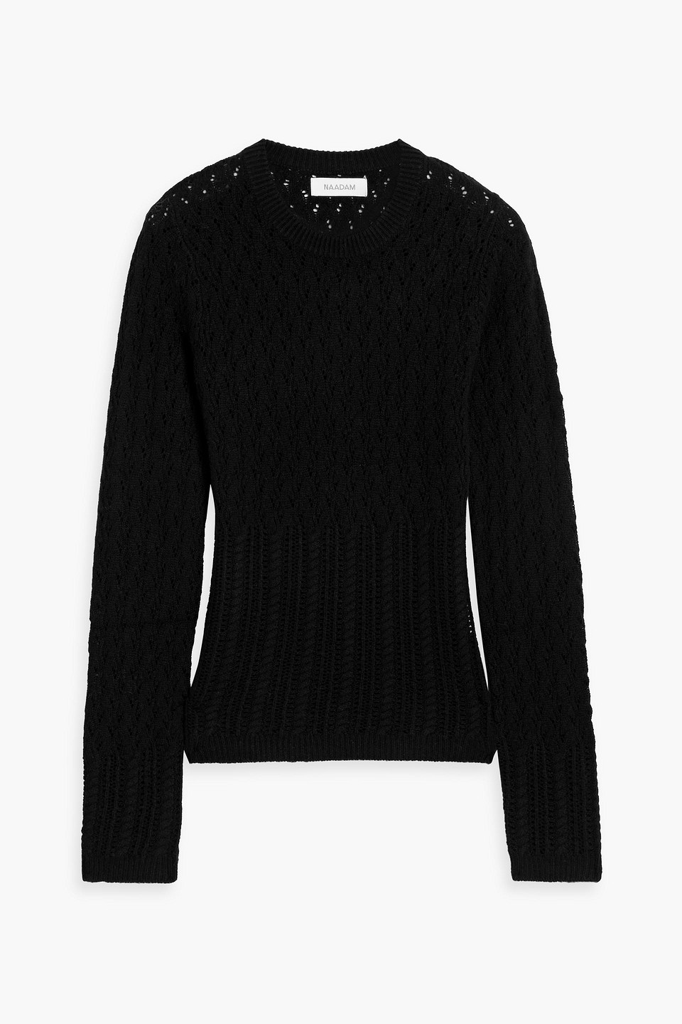 Pointelle-knit wool and cashmere-blend sweater