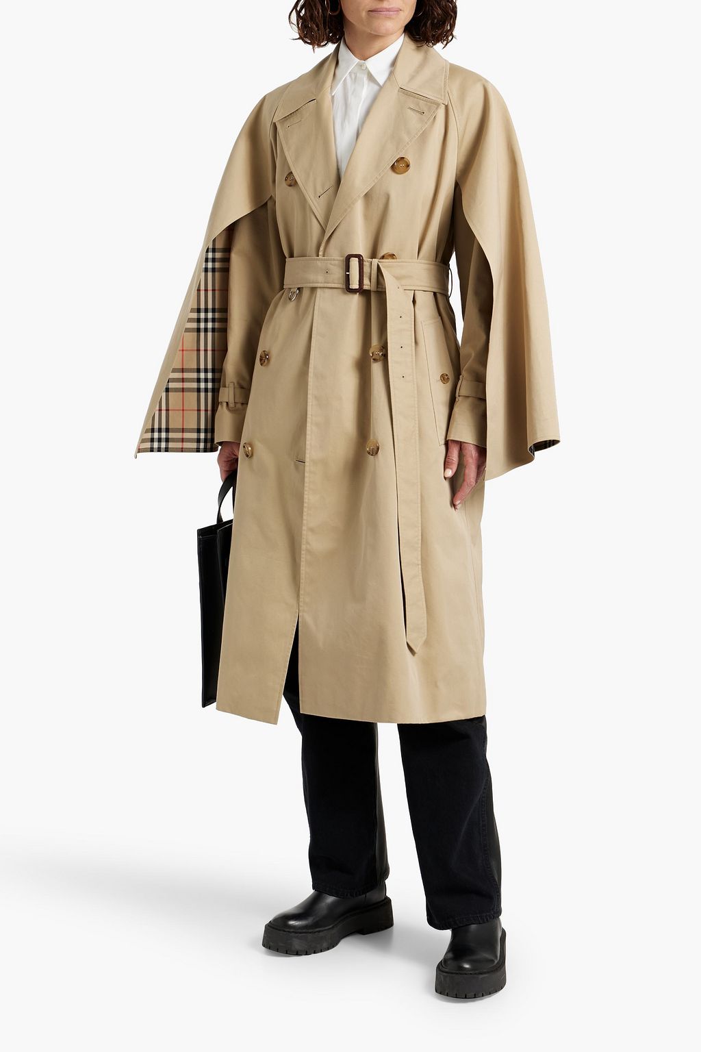 BURBERRY コットンギャバジン トレンチコート ケープ風