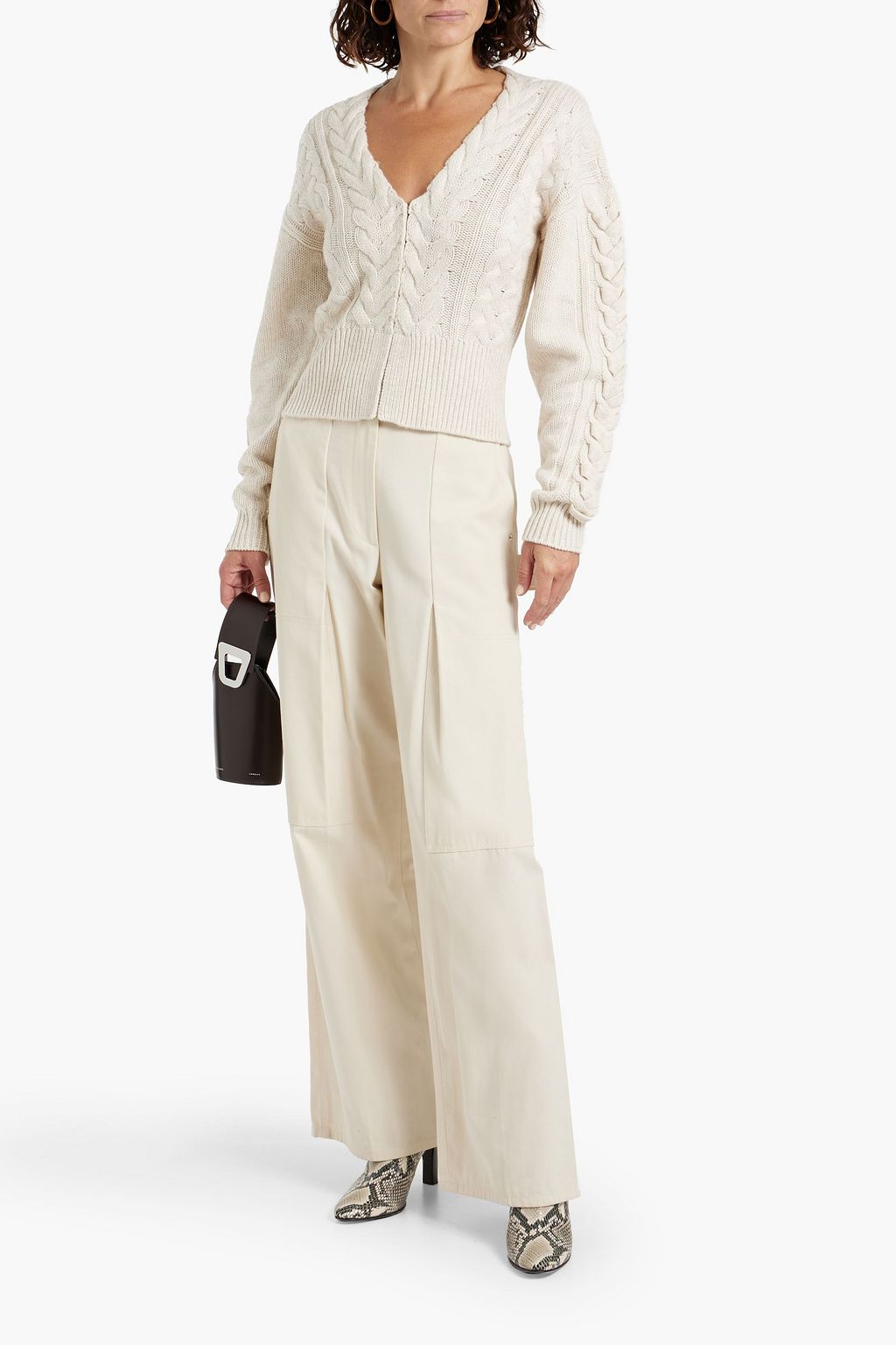 NAADAM Cable-knit wool and cashmere-blend cardigan