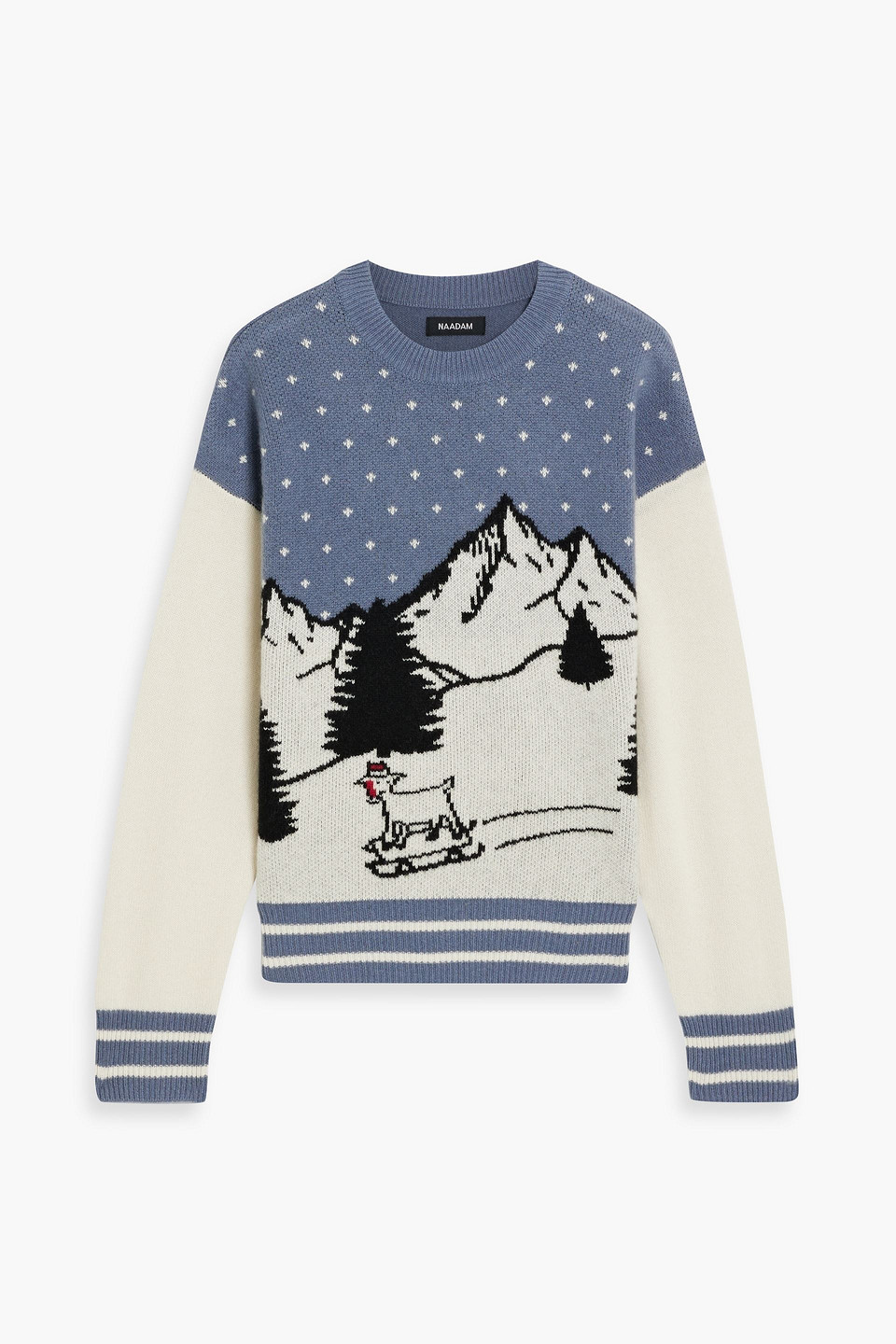 Naadam Jacquard-knit Cashmere Sweater In Slate Blue