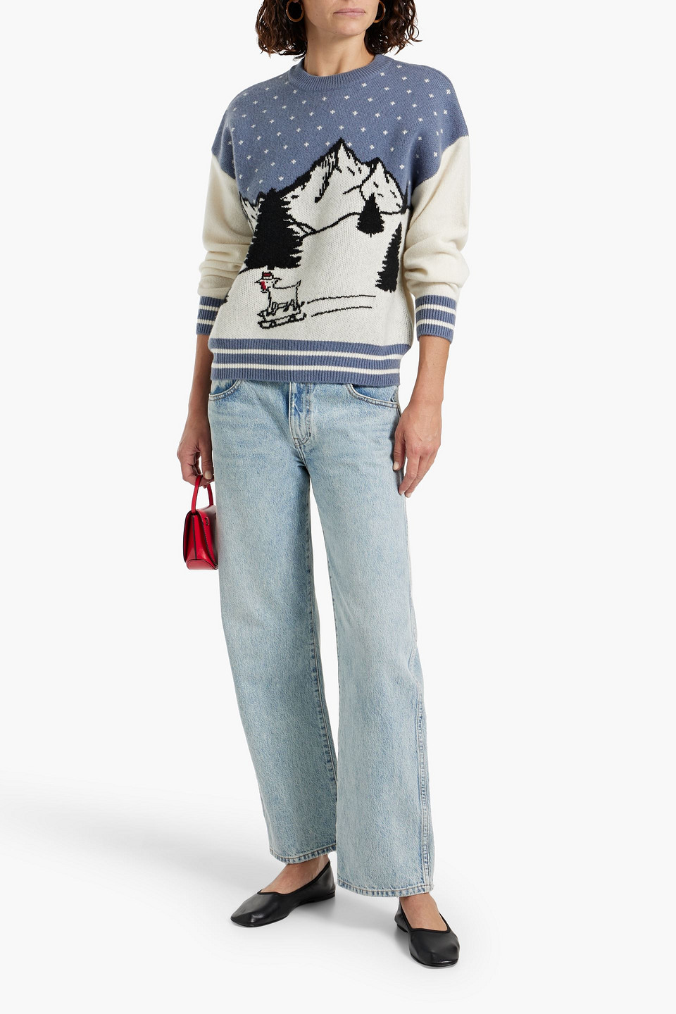 Naadam Jacquard-knit Cashmere Sweater In Slate Blue