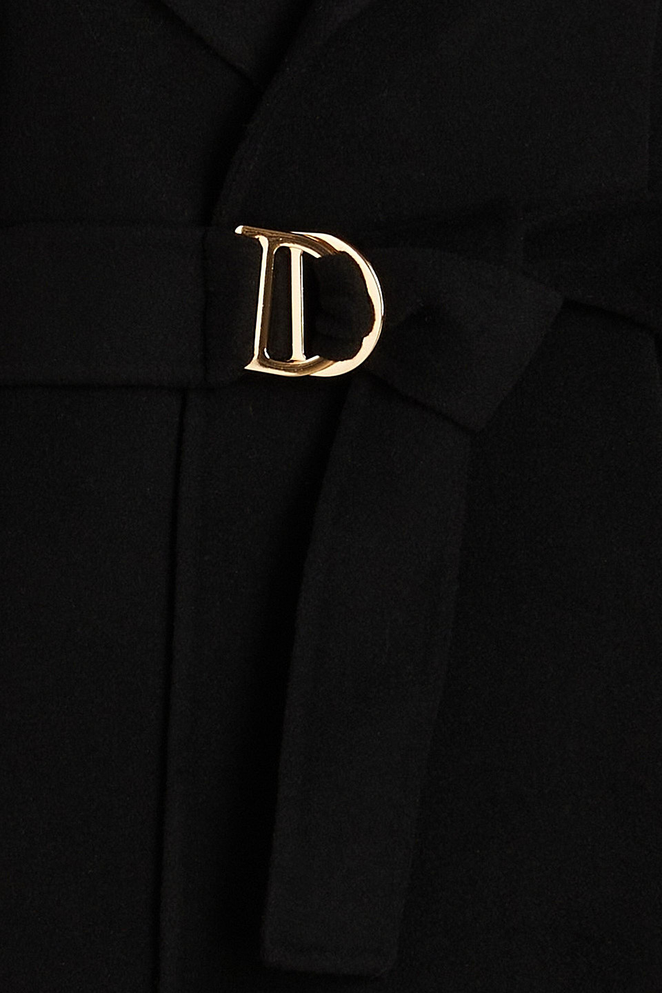 Maje Belted Wool-blend Felt Coat In Black