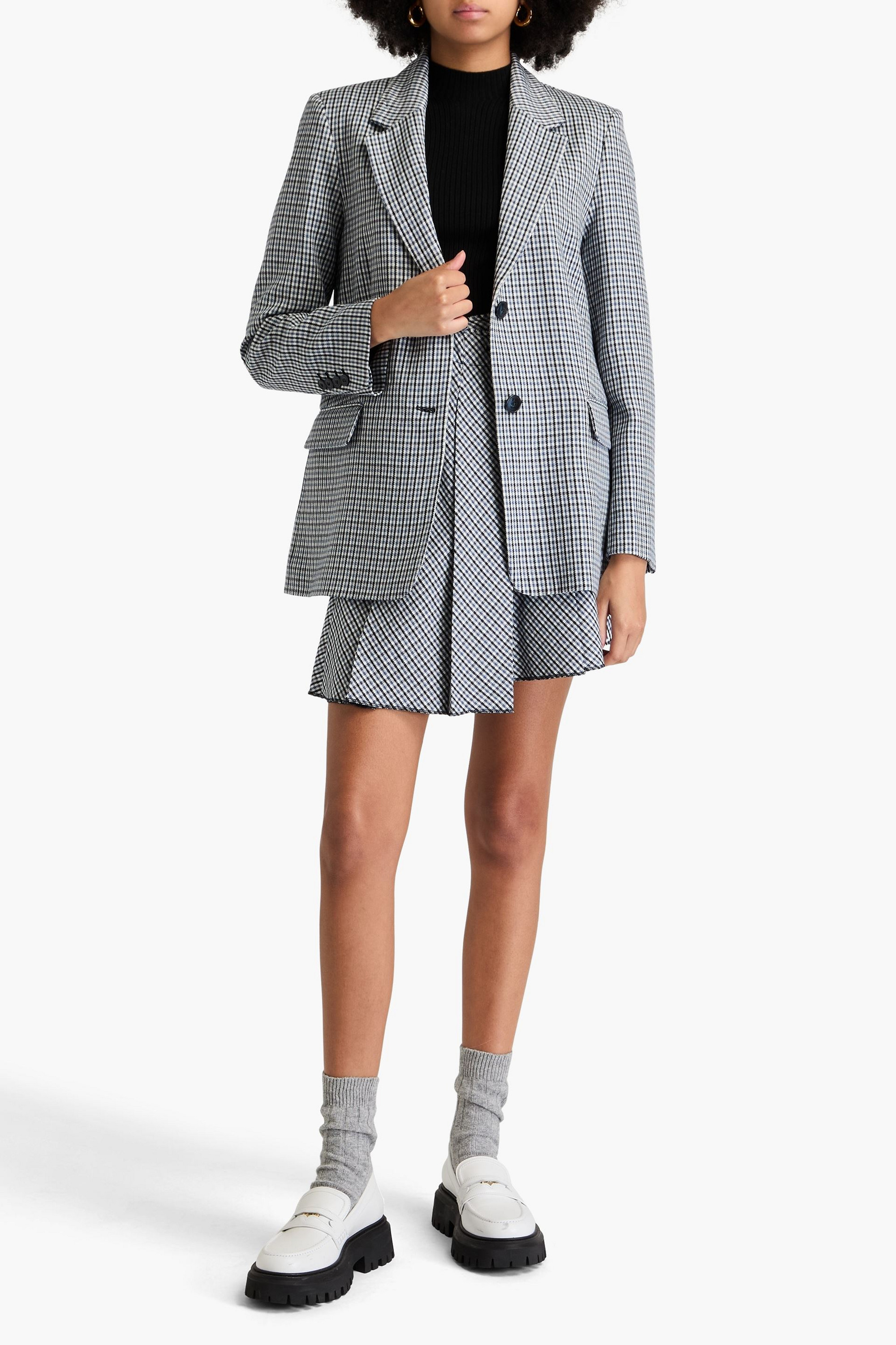 MAJE Checked twill blazer