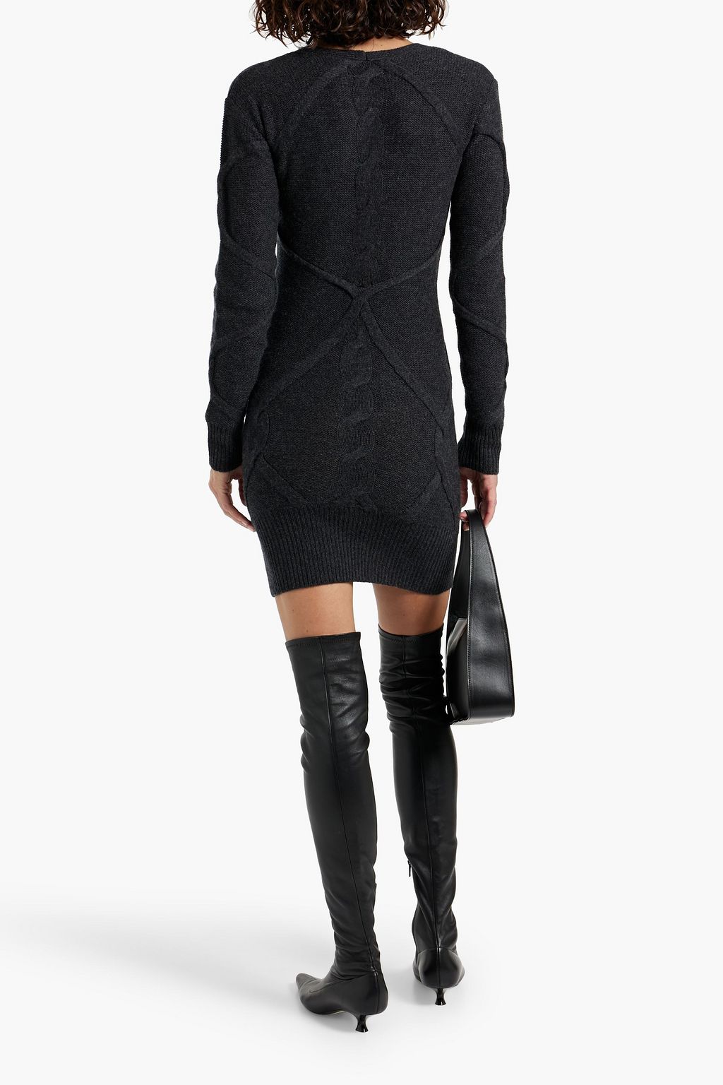 NAADAM Cable-knit wool and cashmere-blend mini dress