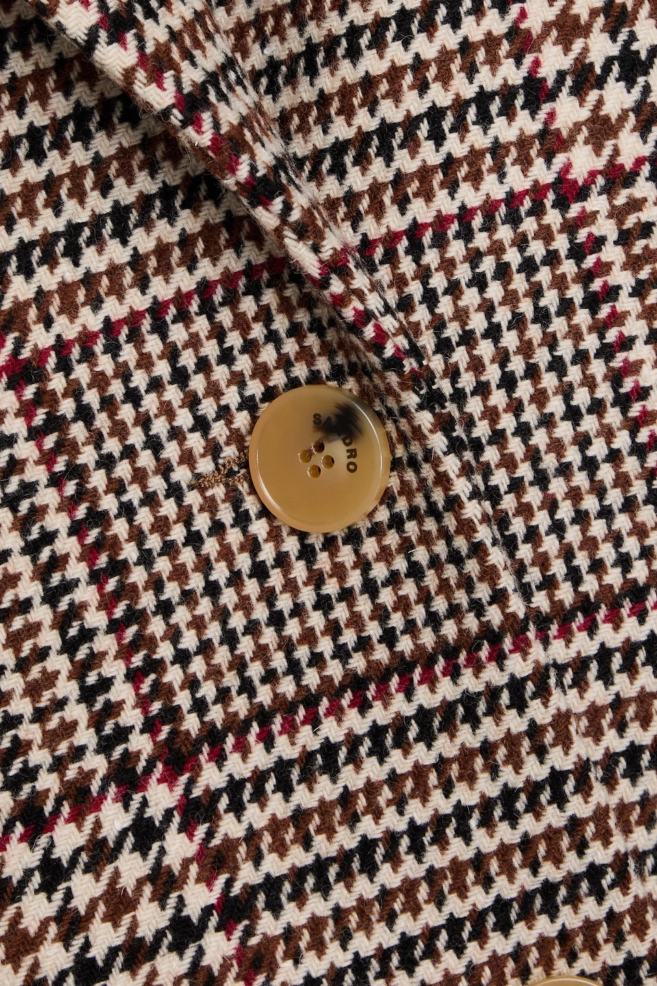 SANDRO PRINCE OF WALES CHECKED WOOL-BLEND BLAZER 