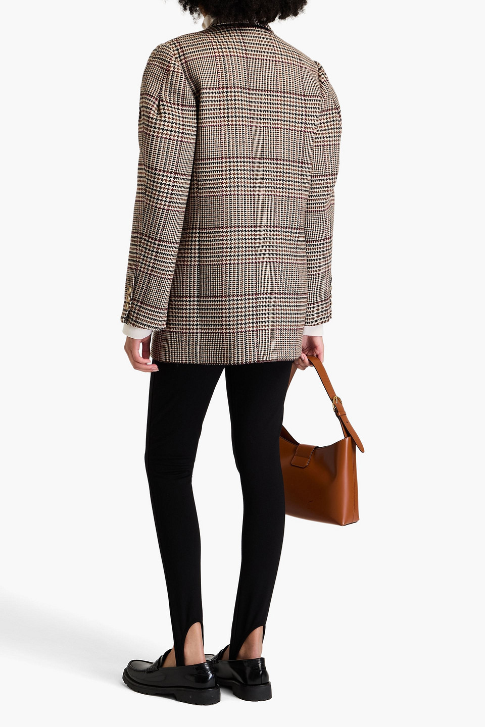 SANDRO PRINCE OF WALES CHECKED WOOL-BLEND BLAZER 