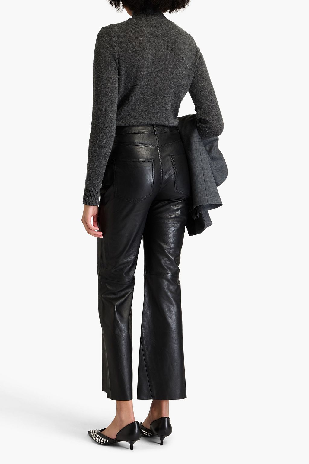 MAJE Leather flared pants