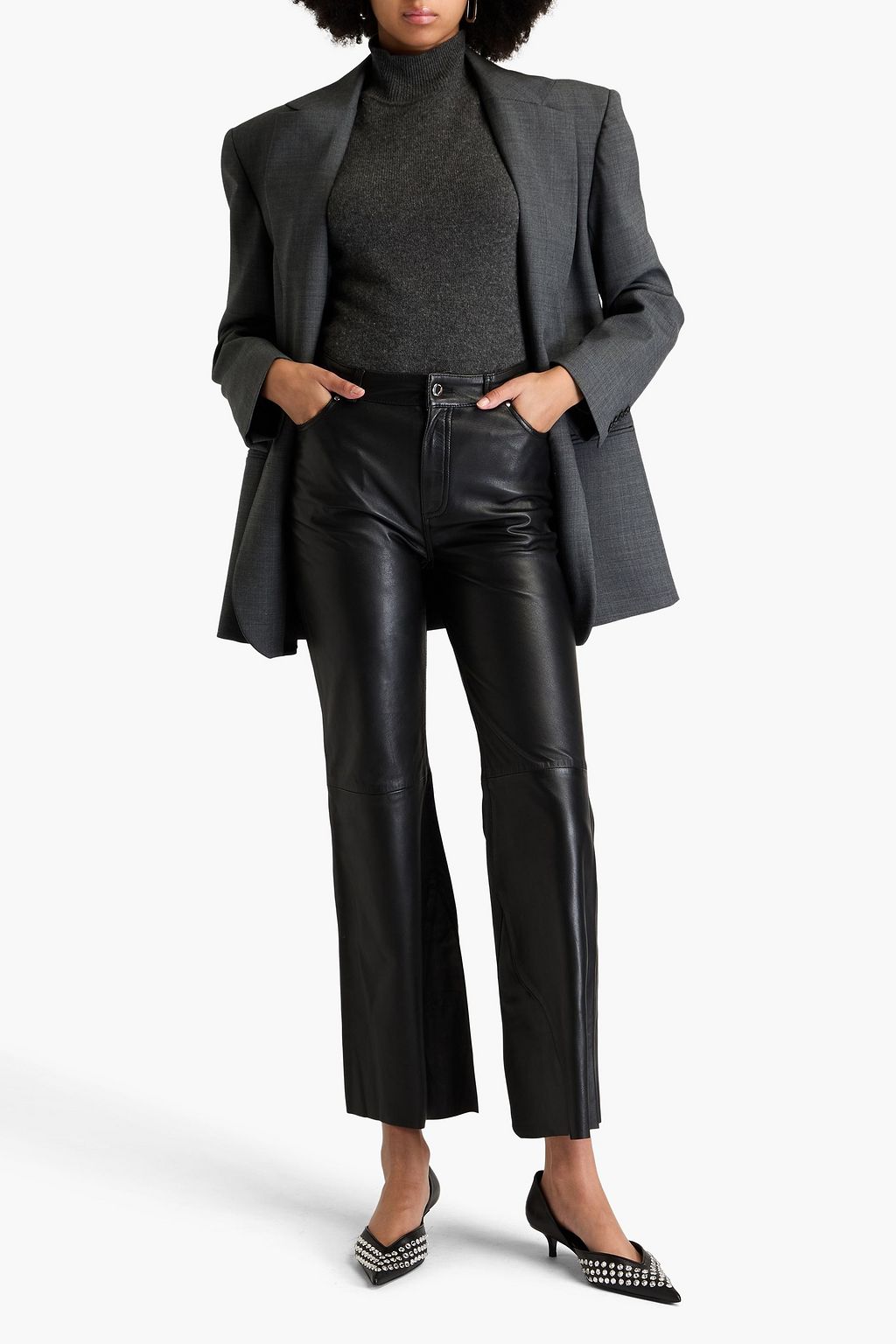 MAJE Leather flared pants