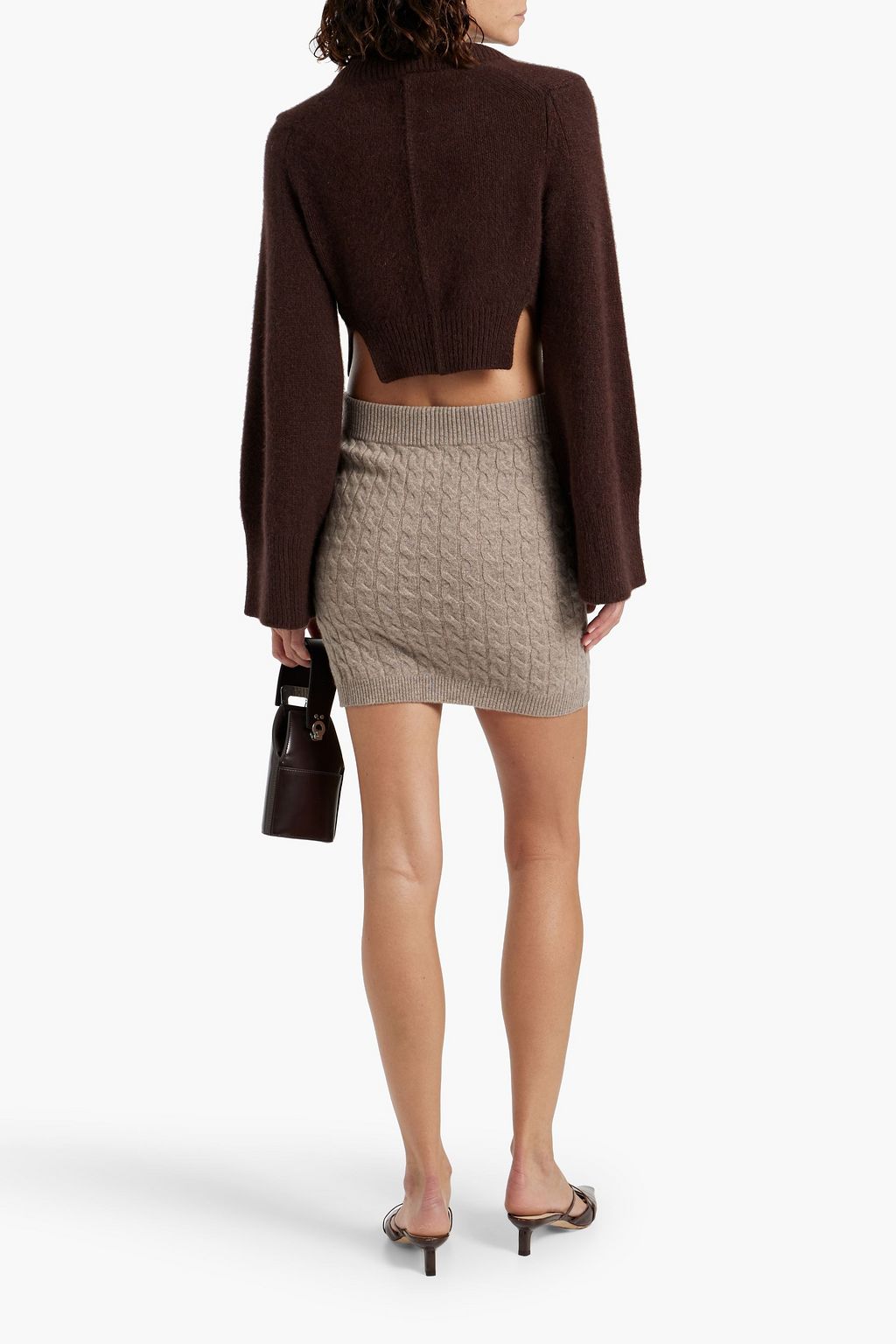 NAADAM Cable-knit cashmere mini skirt