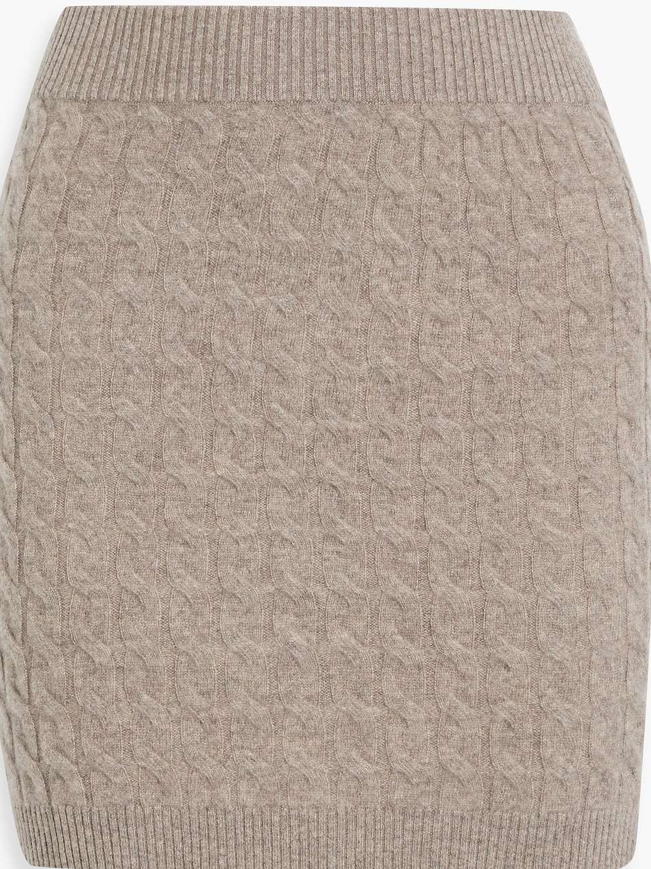 cable-knit cashmere mini skirt