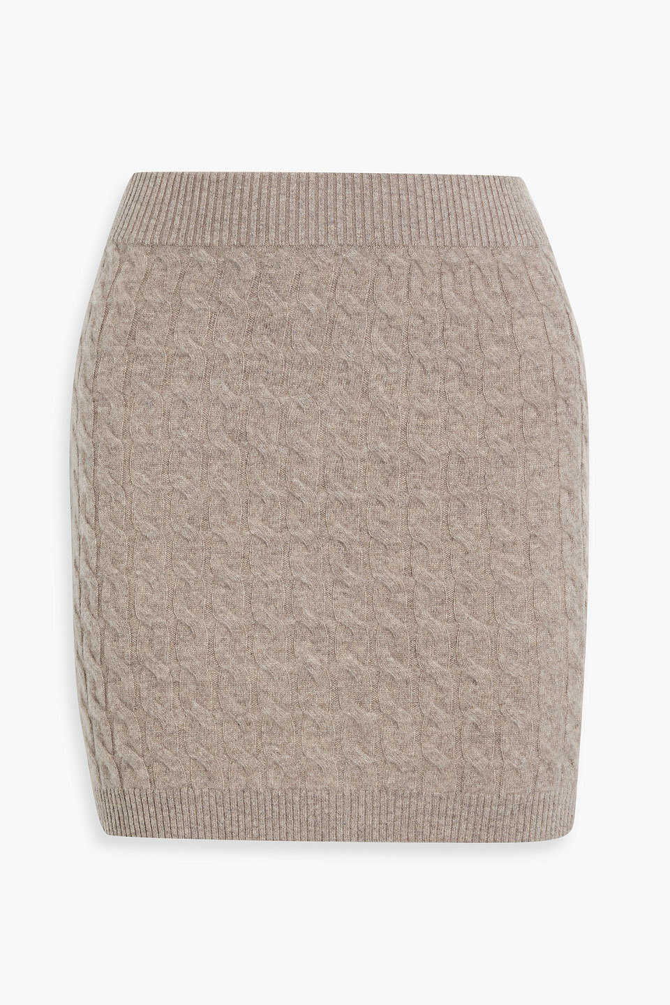 Naadam Cable-knit Cashmere Mini Skirt In Taupe