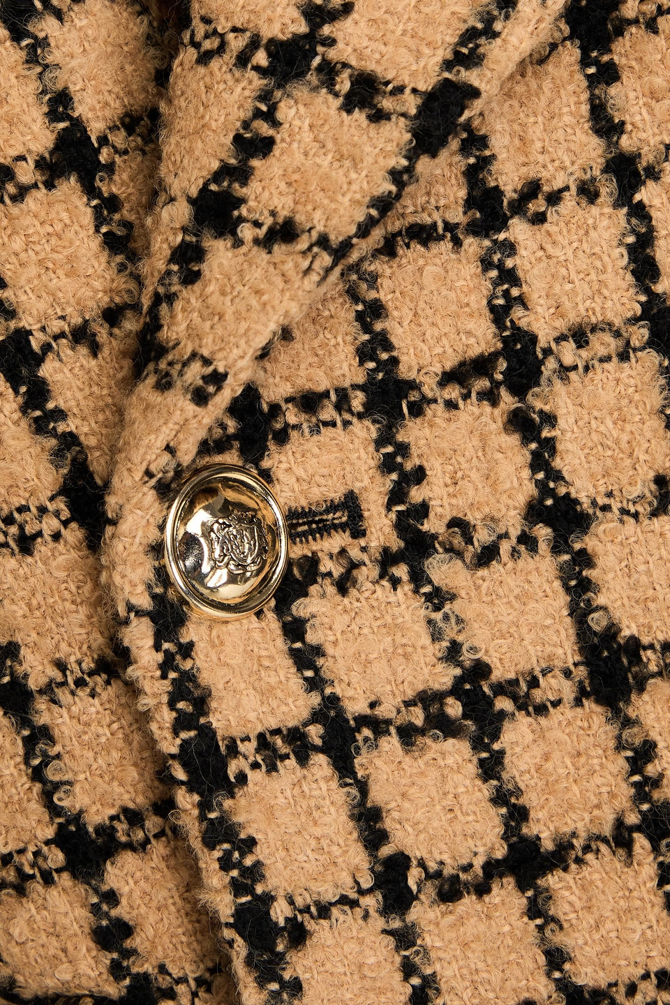 Sandro Checked Bouclé Blazer In Beige