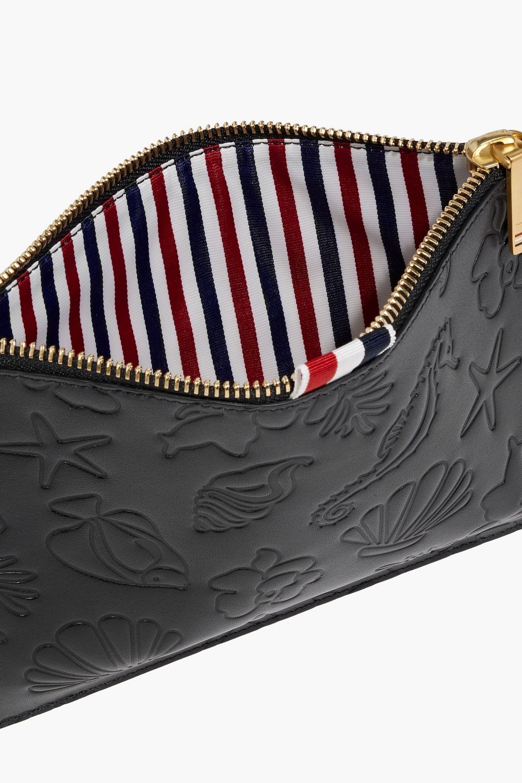 THOM BROWNE Embossed leather coin purse