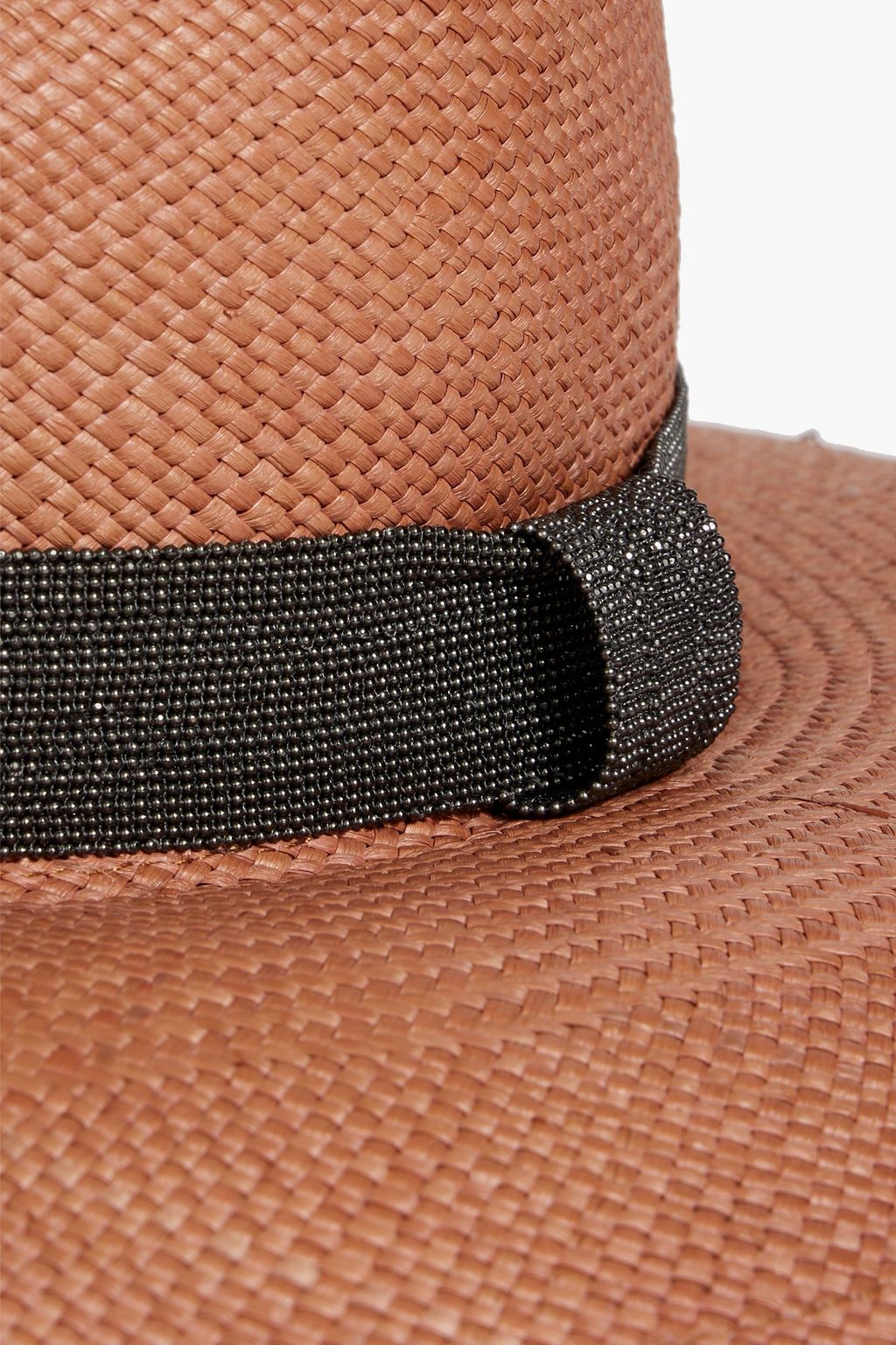 BRUNELLO CUCINELLI Bead-embellished straw sun hat