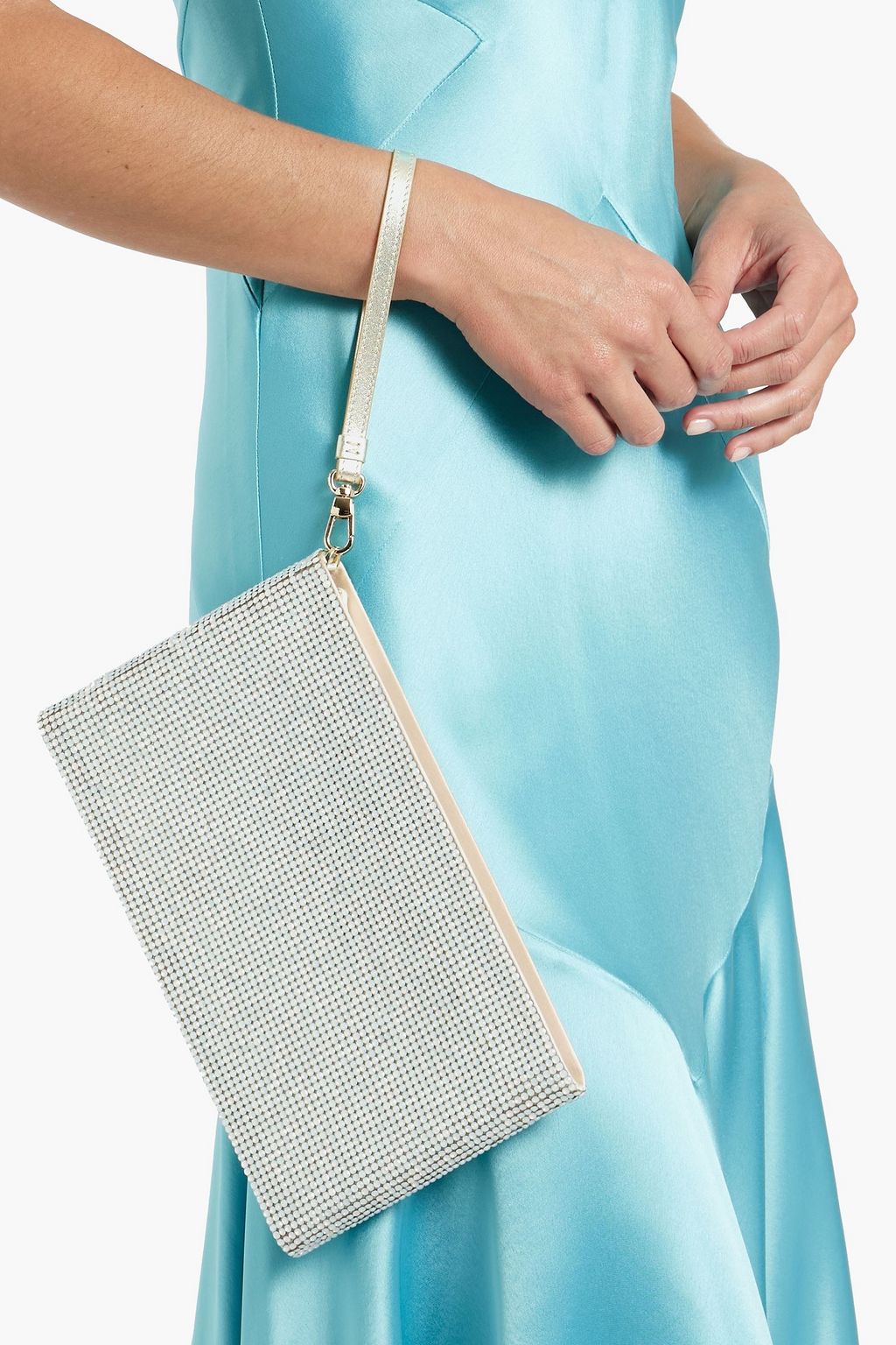 JUDITH LEIBER COUTURE Crystal-embellished satin pouch