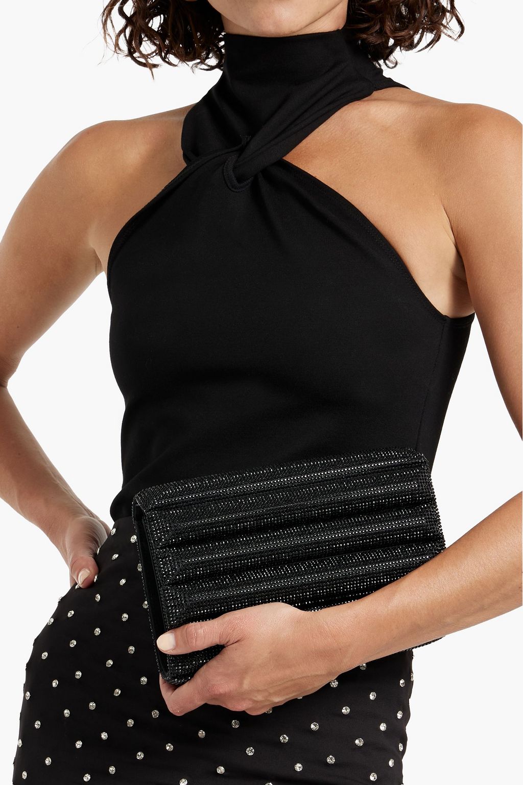 JUDITH LEIBER COUTURE Crystal Pillow embellished satin shoulder bag