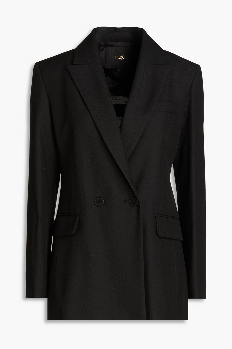 Maje Twill Blazer In Black