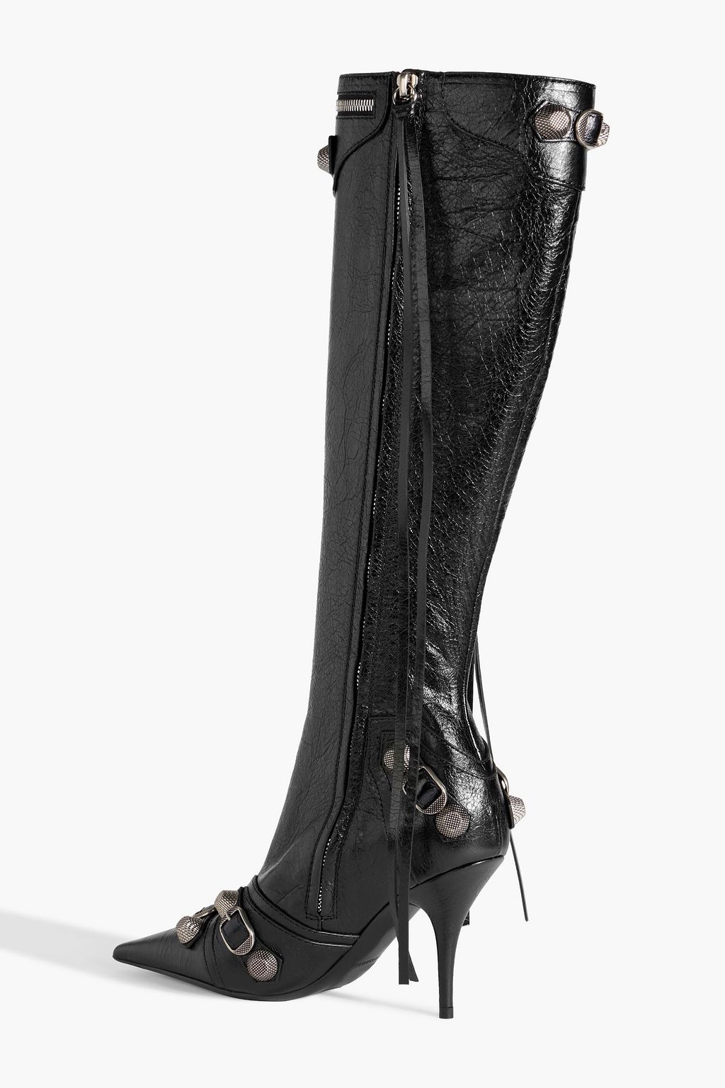 BALENCIAGA Cagole studded leather knee boots