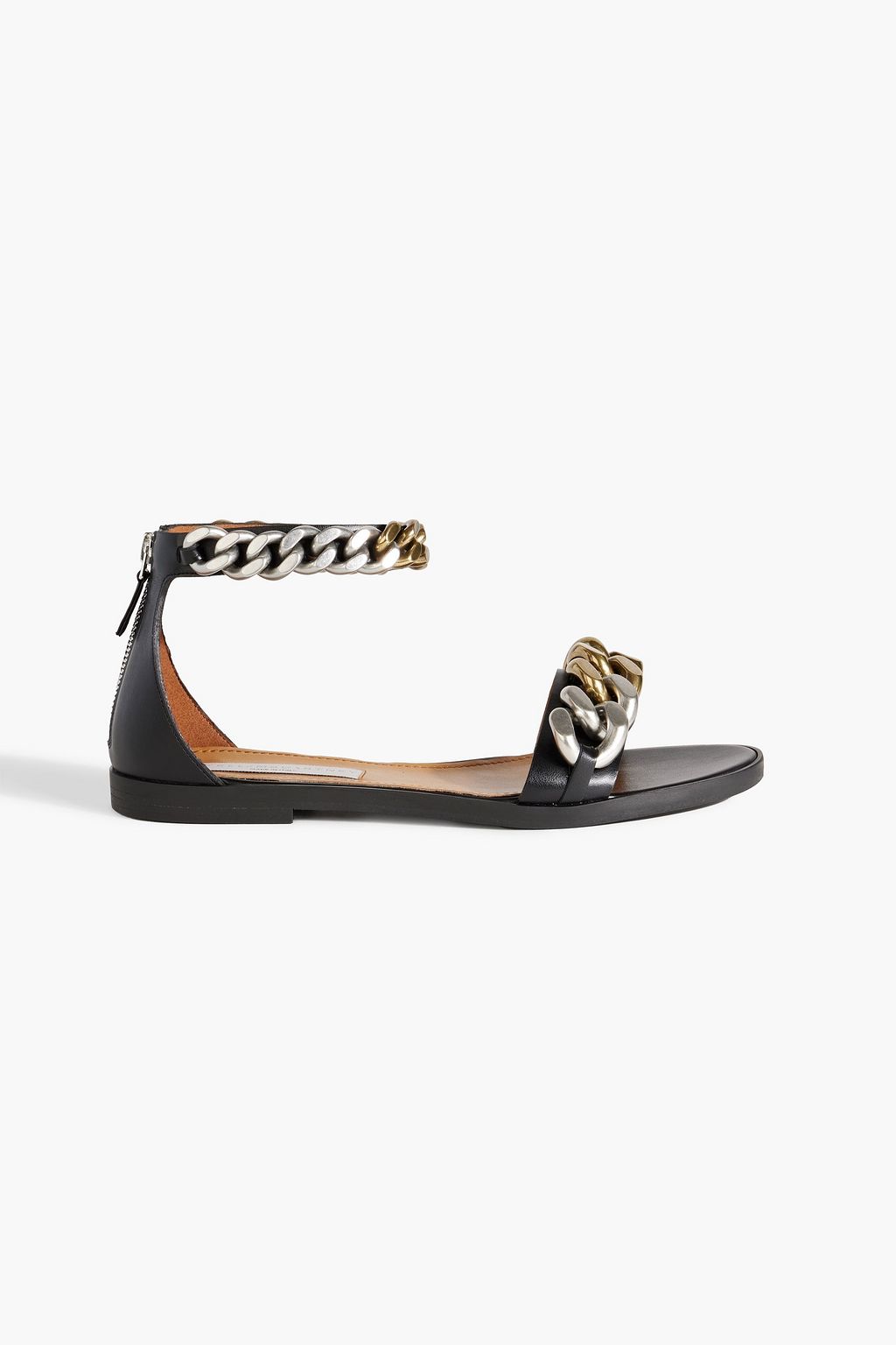 STELLA MCCARTNEY Falabella chain embellished faux leather sandals THE OUTNET