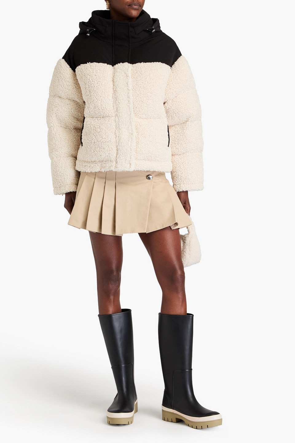  Maje - Gesteppte Kapuzenjacke Aus Teddy-fleece - Weiß - 0 