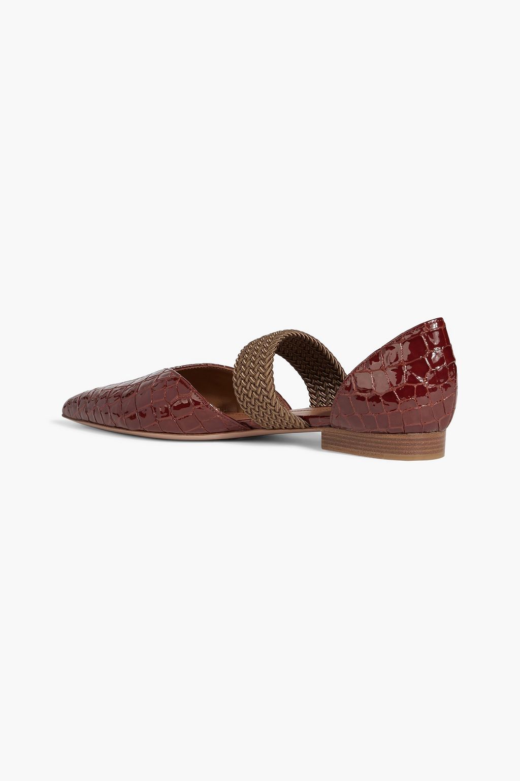 MALONE SOULIERS Maisie croc-effect patent-leather point-toe flats