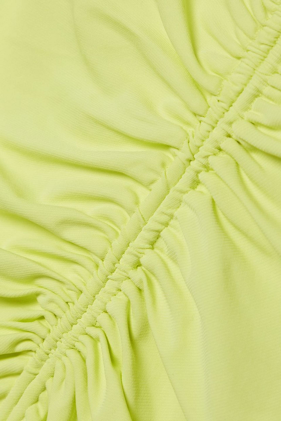 Self-portrait Cutout Ruched Stretch-crepe Mini Dress In Light Green