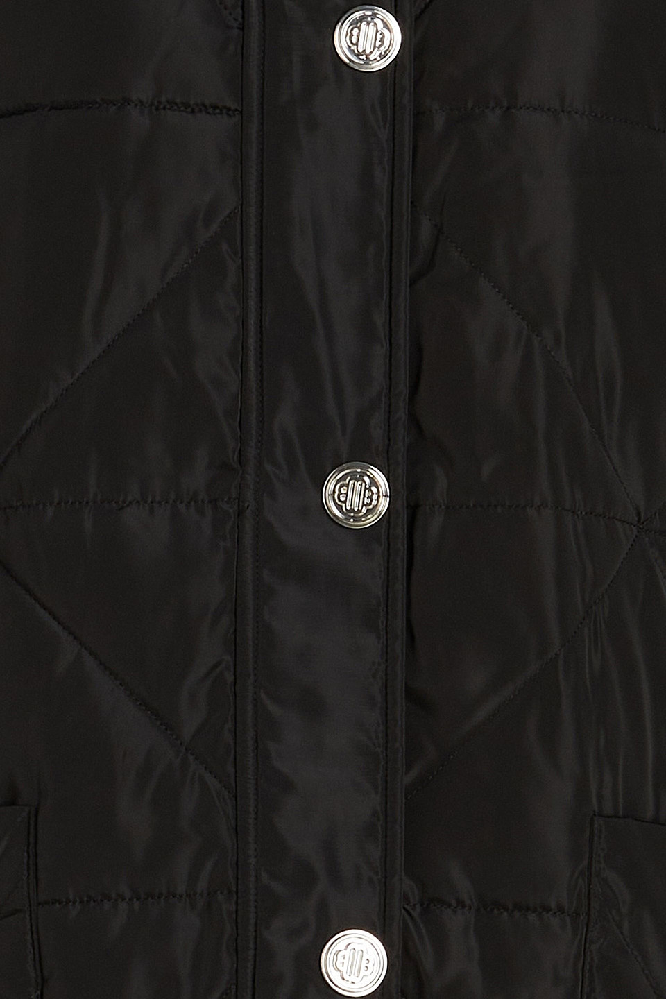 Maje Quilted Shell Hooded Coat In Black